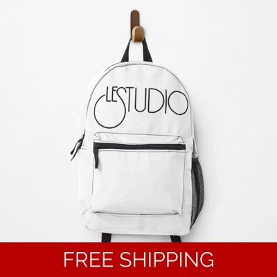 Le Studio Backpack White Black Logo